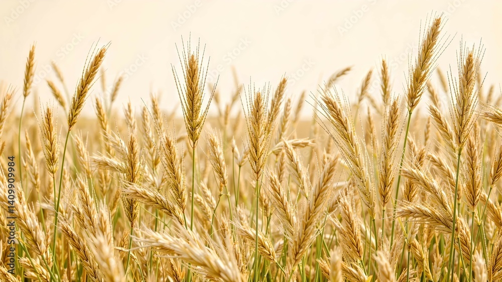 Golden Wheat Field Swaying Gently in the Breeze Under the Sun Golden Wheat Field Swaying Gently in the Breeze Under the Sun