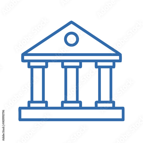 Government Building Icon Representing Public Authority and Official Institutions