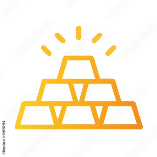 Gold Bars Icon Representing Wealth Storage and Precious Metal Investment