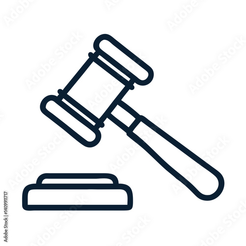 Gavel Icon Representing Law, Justice, and Legal Decision-Making