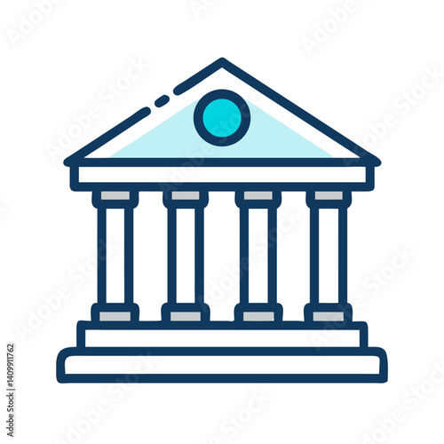 Government Building Icon Representing Public Administration and Official Institutions