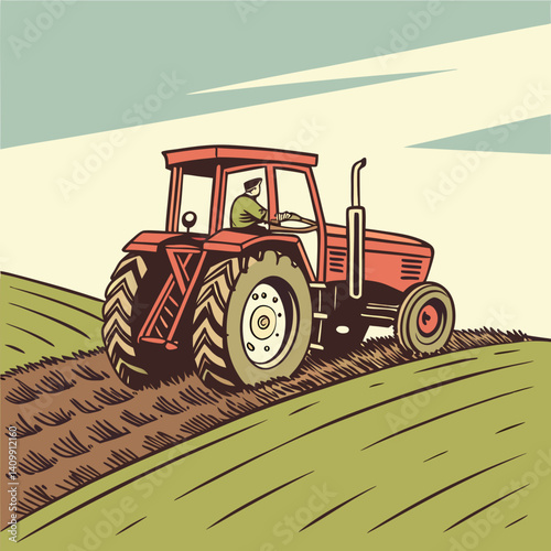 tractor in field