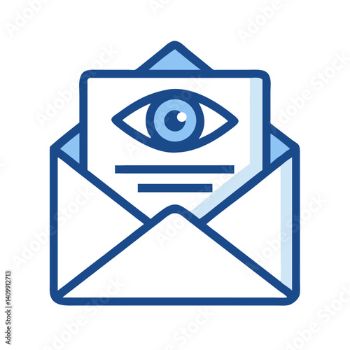 Open Envelope with Eye Icon Representing Read Mail or Viewed Message
