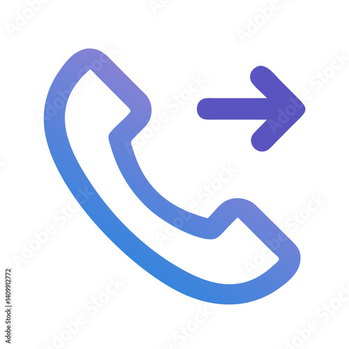Phone with Right Arrow Icon Representing Call Forwarding or Outgoing Call