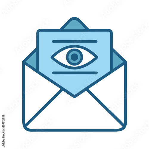 Open Envelope with Eye Icon Representing Viewed Mail or Read Message