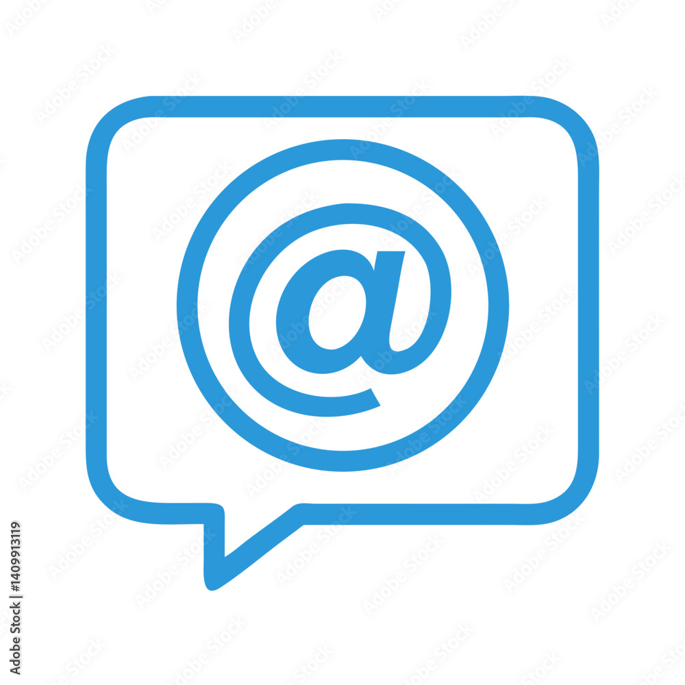 Symbol in Speech Bubble Icon Representing Message Indicator and Digital Communication Symbol in Speech Bubble Icon Representing Message Indicator and Digital Communication