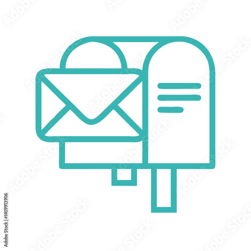 Mailbox with Envelope Icon Representing Postal Delivery and Incoming Messages