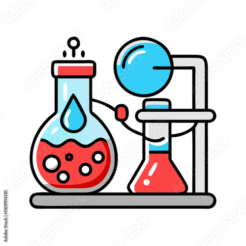 Laboratory equipment icon representing scientific research.
