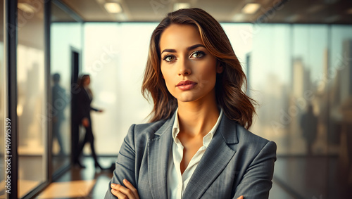 A Female American confident person office.
