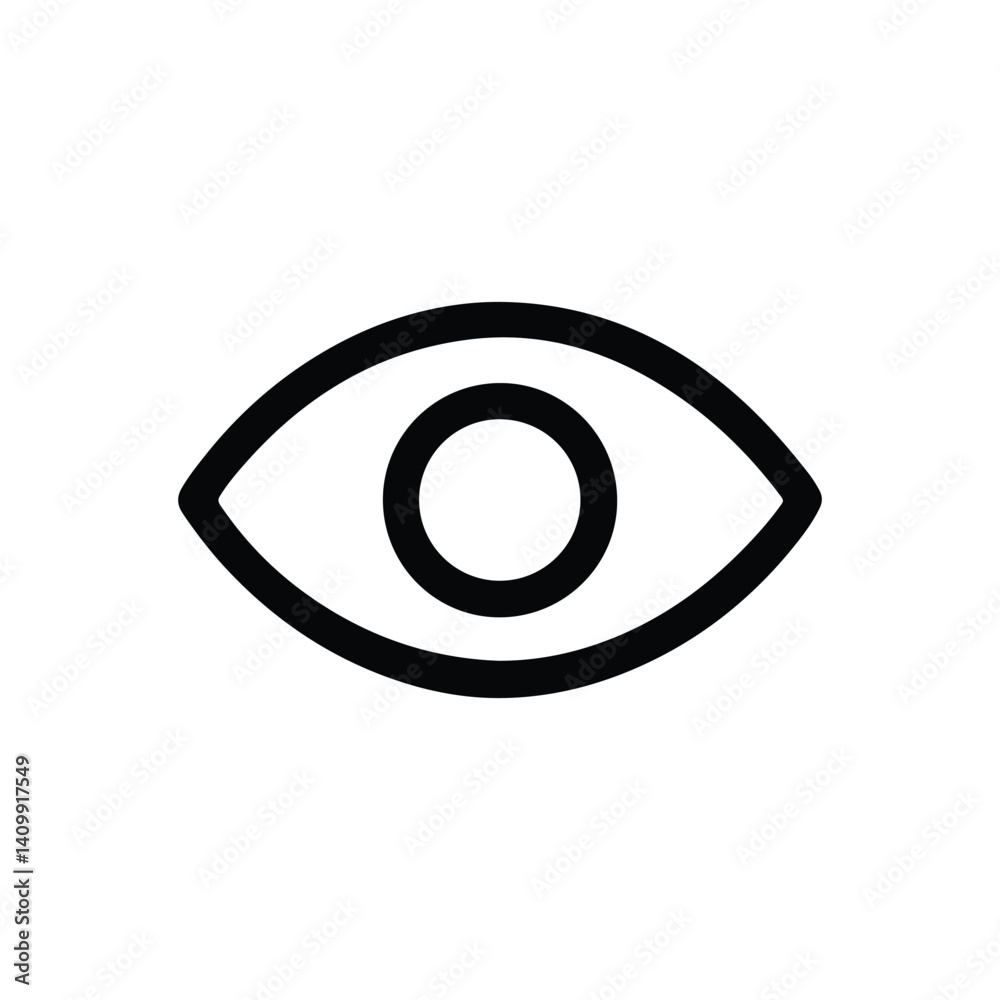 Eye line icon vector isolated on white background Eye line icon vector isolated on white background