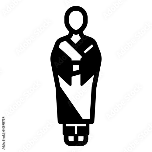 Monk standing solid icon, thailand resort concept. Vector graphics. Religion great man sign on white background, glyph style mobile or design.