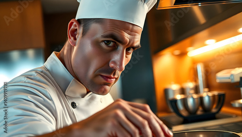 Realistic Kitchen cooking chef adult.