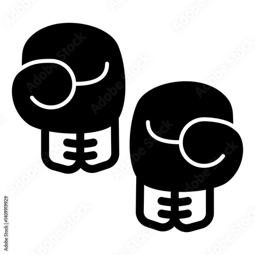 Boxing gloves solid icon, sport workwear concept. Vector graphics. Hand gloves for kick boxing sign on white background, glyph style mobile or design.