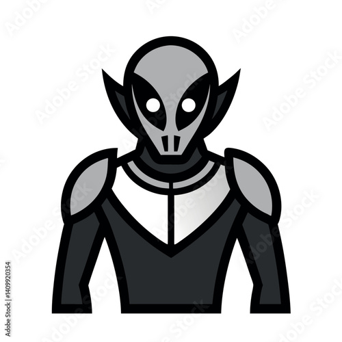 Intense Black and White Alien Character Design