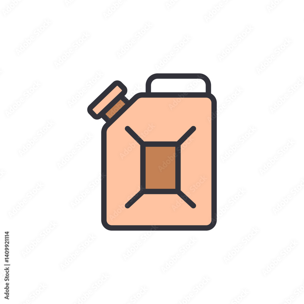 Fototapeta premium Jerry can colored icons, minimalist vector illustration ,simple transparent graphic element .Isolated on white background