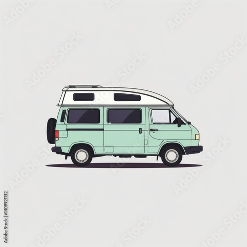 Stylized Camper Van Side View photo