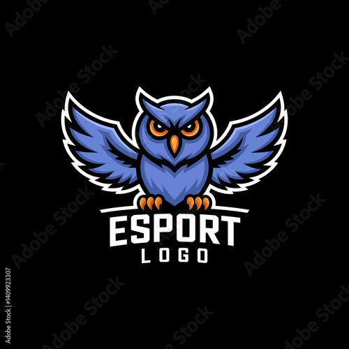 Aggressive Owl Mascot Logo for Esport Team. Bird Angry Gaming Symbol