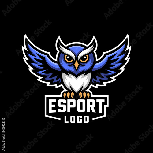 Blue Owl Mascot Logo for Esports Team, Gaming, or Streaming Channels