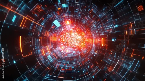 Wallpaper Mural Dynamic Abstract Background of Light Trails in Futuristic Space Torontodigital.ca