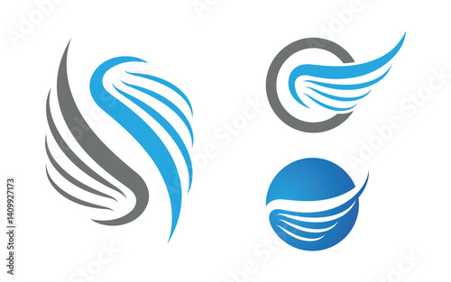 Eagle hawk wing icon illustratio logo design v.9