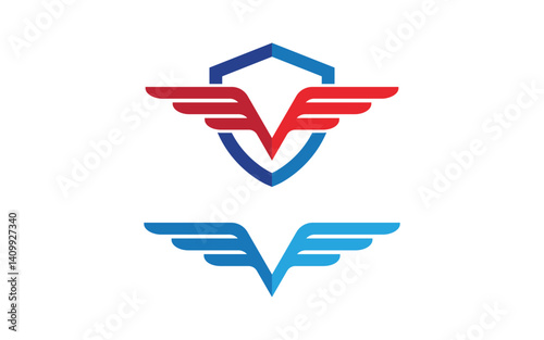 Eagle hawk wing icon illustratio logo design v.14