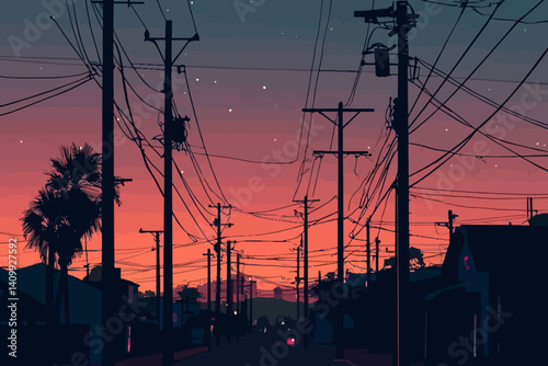 Landscape electric pole 