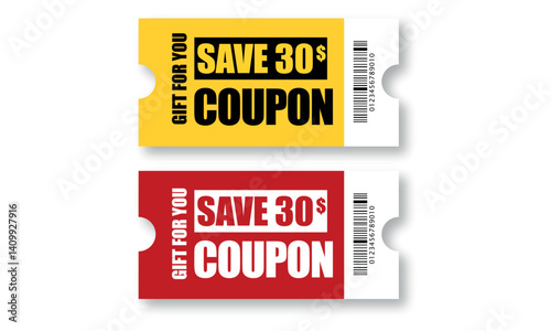 set of vector sale tickets