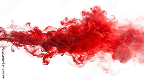 red smoke  isolated on white background