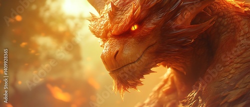 Fiery Dragon in a Golden Setting