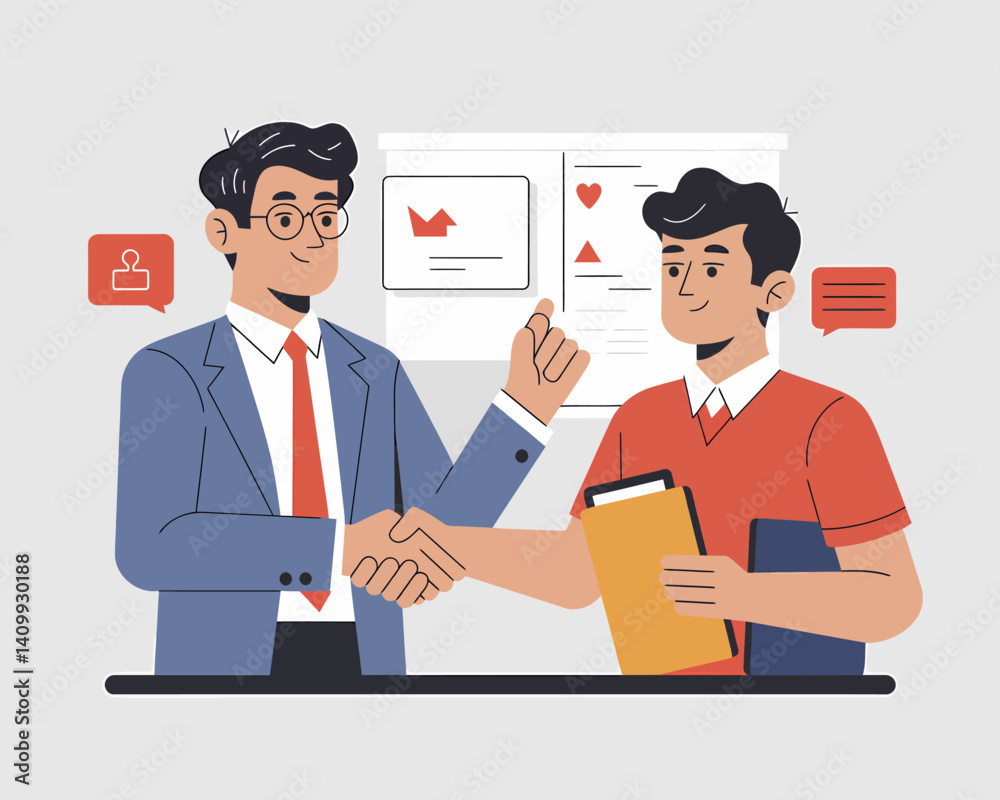 Businessmen shaking hands for agreement, with analytics graphs background. Businessmen shaking hands for agreement, with analytics graphs background.