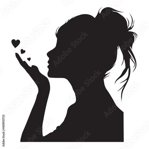 beautiful woman silhouette icon

