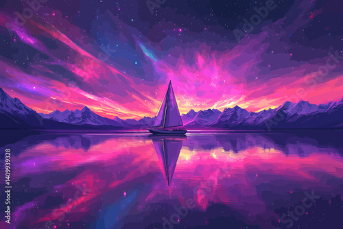 Sailboat on the lake