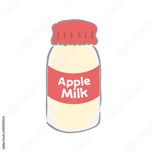 glass bottle of apple milk