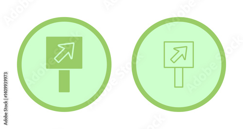 Diagonal Up Right Arrow Icon Design
