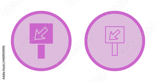 Diagonal Down Left Arrow Icon Design