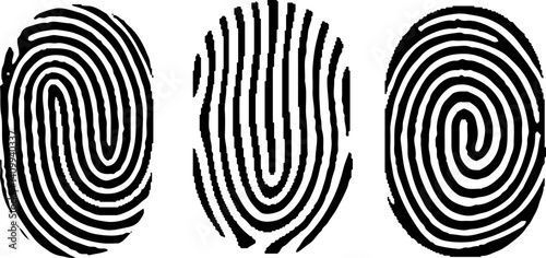 Finger prints set icon vector. Stylized design. Finger print vector icons set illustration isolated on white background. Security fingerprint authentication vector illustration