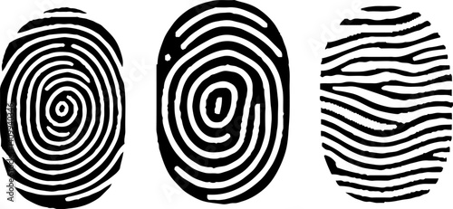 Finger prints set icon vector. Stylized design. Finger print vector icons set illustration isolated on white background. 