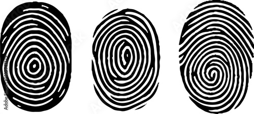 Finger prints set icon vector. Stylized design.