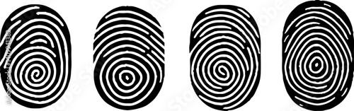 Finger prints set icon vector. Stylized design. Security fingerprint authentication vector illustration