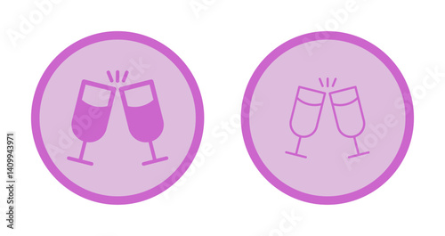 Wine Cheers Icon Design