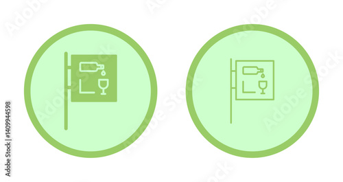 Wine Bar Sign Icon Design