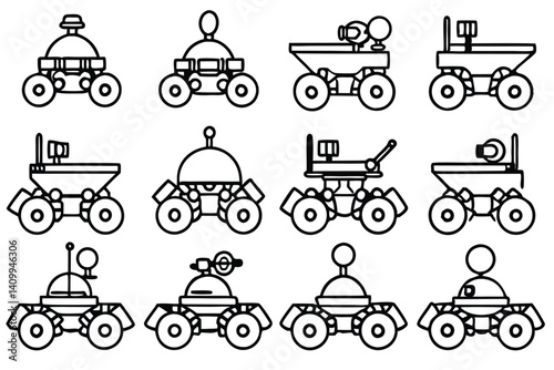 mars rover line art advanced engineering of mars rover