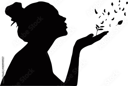 silhouette of woman vector on transparent background