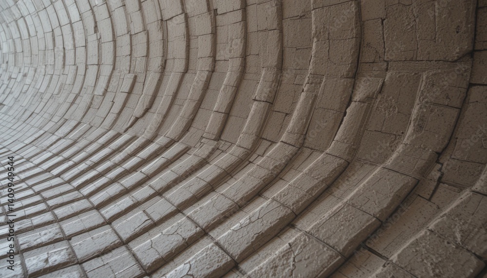 Fototapeta premium Exploring the intricate design of a curved wall structure industrial facility photo architectural environment close-up view modern construction techniques