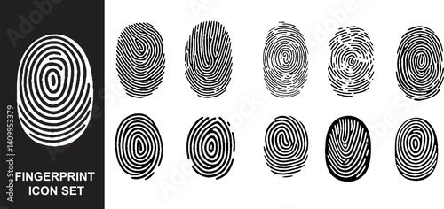 Set of fingerprints of various types stock illustration. Vector eps 10