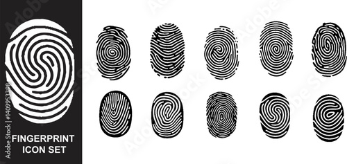 Set of fingerprints of various types stock illustration. Vector eps 10