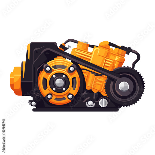 Dynamo machine on a white 