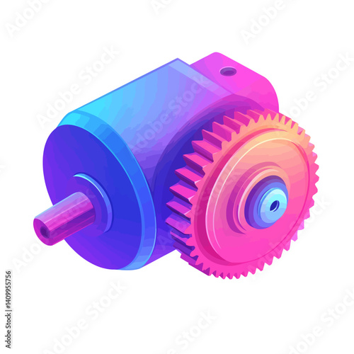 Colorful dynamo machine isolated 