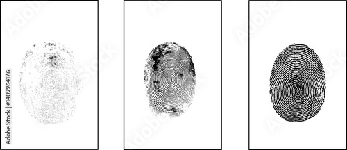 Finger prints. Different scanning fingerprints. Human ID pictograms. Security authentication. Thumbprints scanner. 
