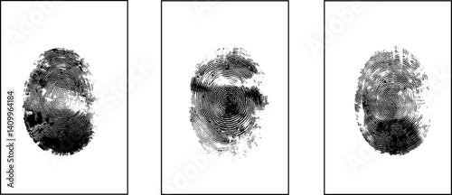 Finger prints. Different scanning fingerprints. Human ID pictograms. Security authentication. Thumbprints scanner. 